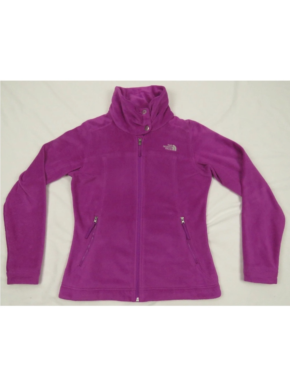 The North Face TNF Fleece Snap Collar Womens Full Zip Coat Jacket M